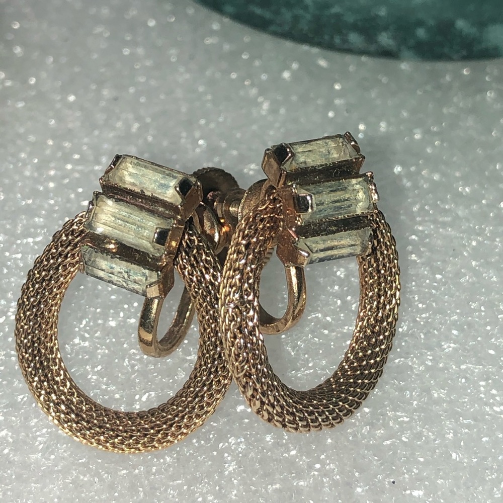 Vintage 1930’s Gold tone Baguette Earrings